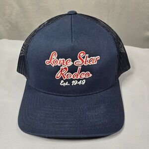 Yupoong Lone Star Rodeo Trucker Hat Mens OSFA Navy Blue Mesh Snapback Cap